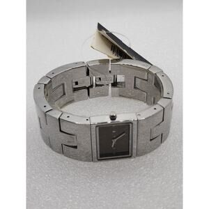 Sisley Modern wearable Art Swiss cuff bracelet Black dial Stainless Steel Watch
